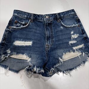 Zara Distressed Denim Shorts